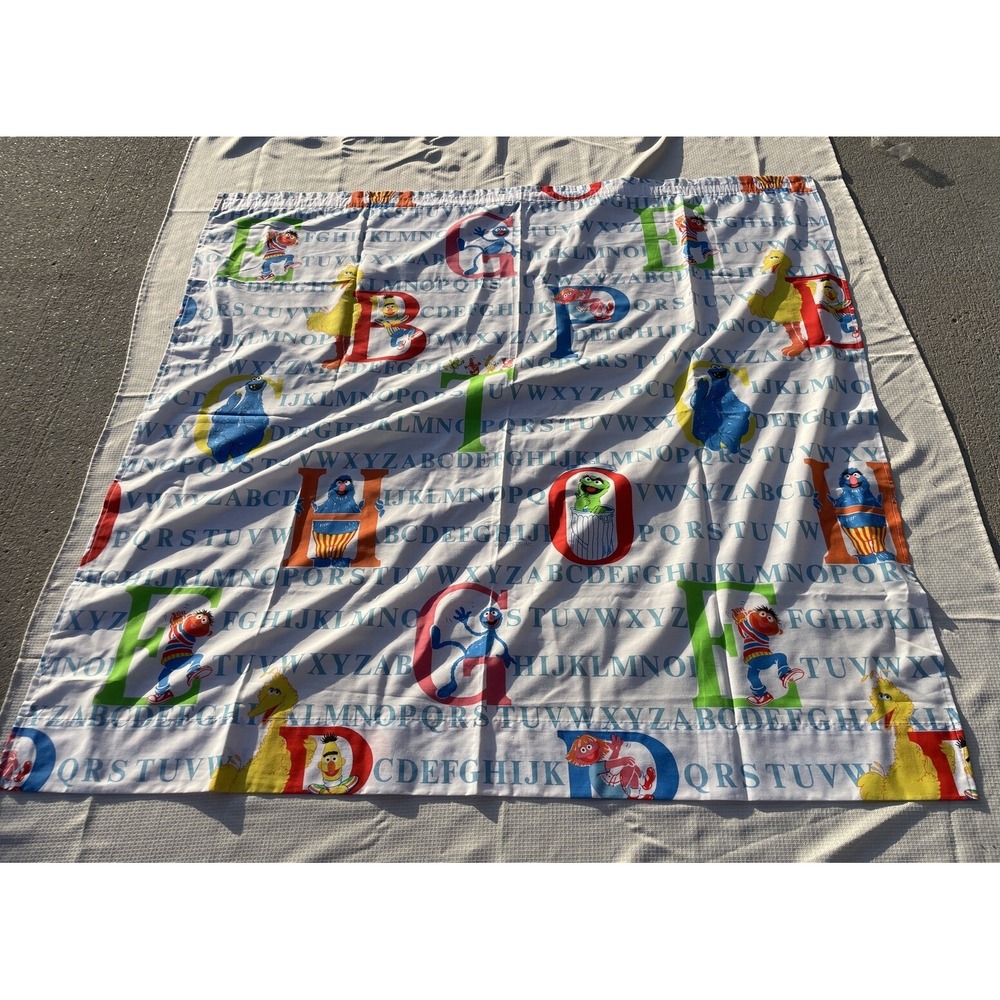 Vintage Sesame Street Letters ABC Fabric Sheet For Craft Sewing 54" X 52"